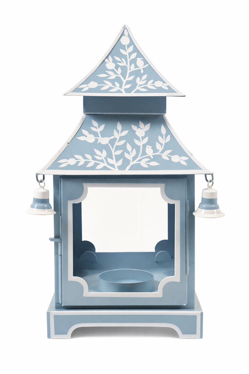 Pagodenlaterne Blau-Weiß Medium