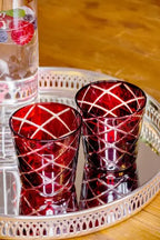 Trinkglas Kristall Rot, 4er-Set