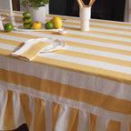 Tischdecke Rüschen Gelb-Weiß – Detailansicht