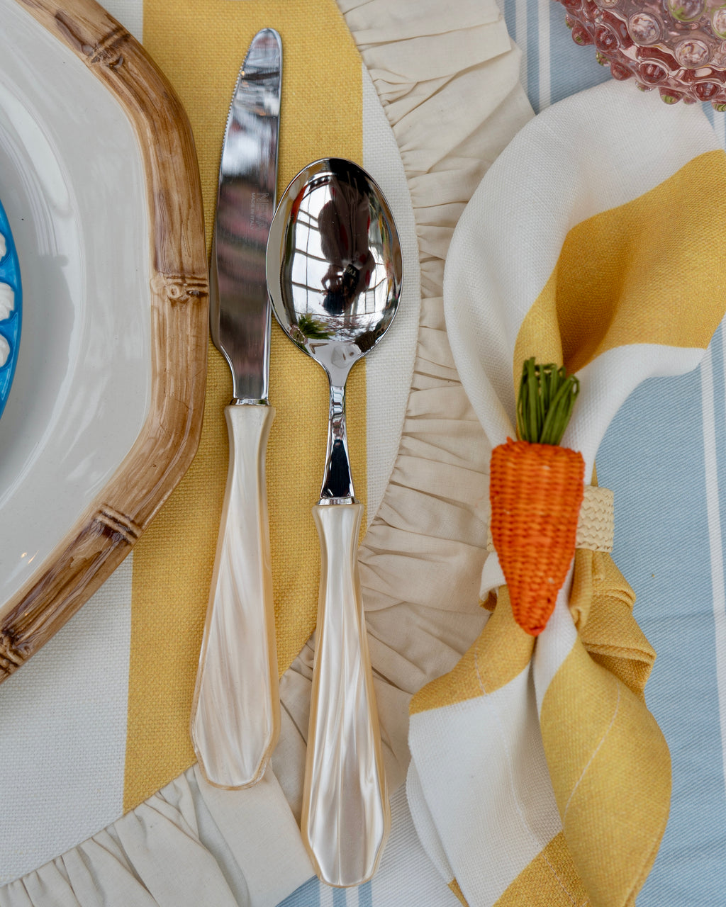 Mother-of-pearl cutlery set (6 people) 24-piece