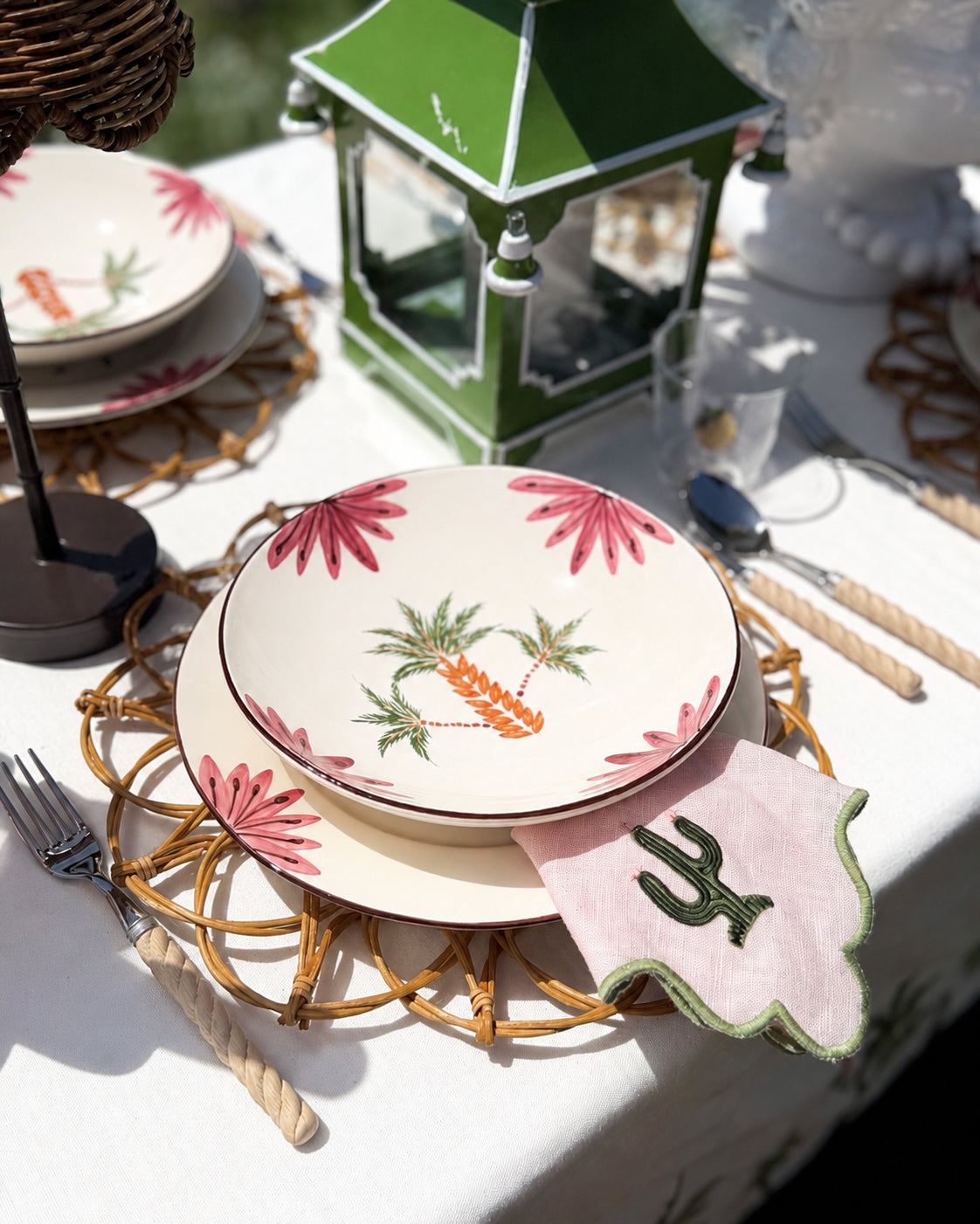 Papier Tischset Rattan