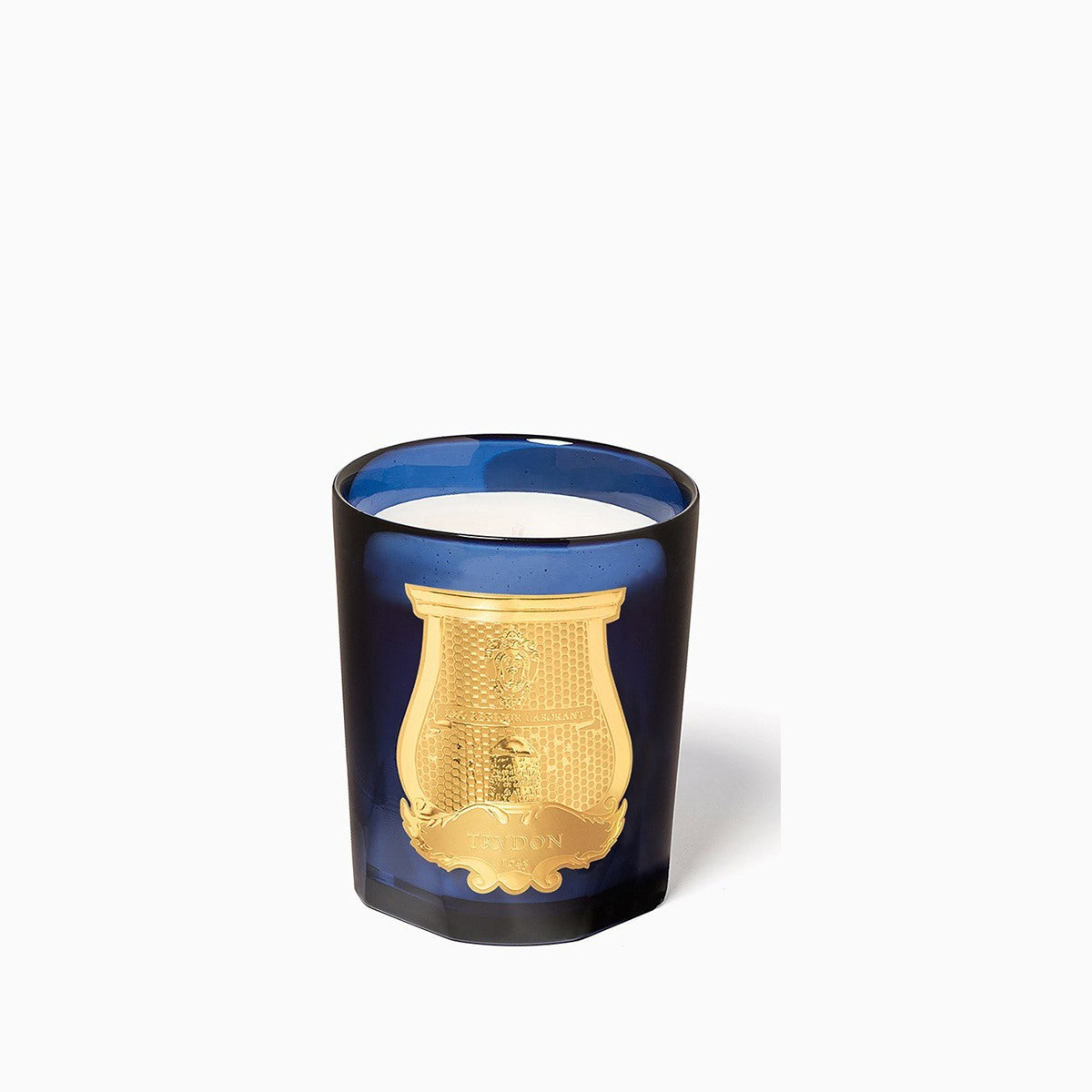 Trudon Duftkerze Madurai, 270 g, im blauen Glas mit goldenem Emblem